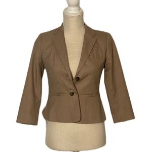 Ann Taylor Factory Tan 2 Button Lined Blazer